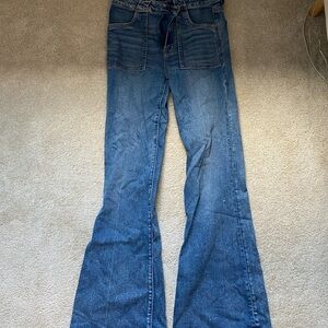 American Eagle Outfitters Blue Flare Wide Leg Jeans